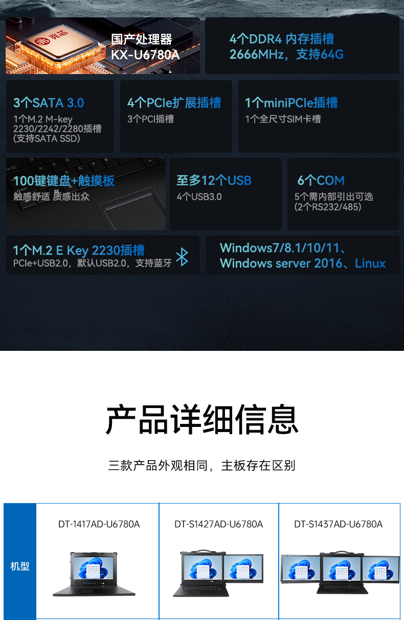國產(chǎn)三屏工業(yè)便攜機,17.3英寸移動工作站筆記本,DT-S1437AD-U6780A.jpg